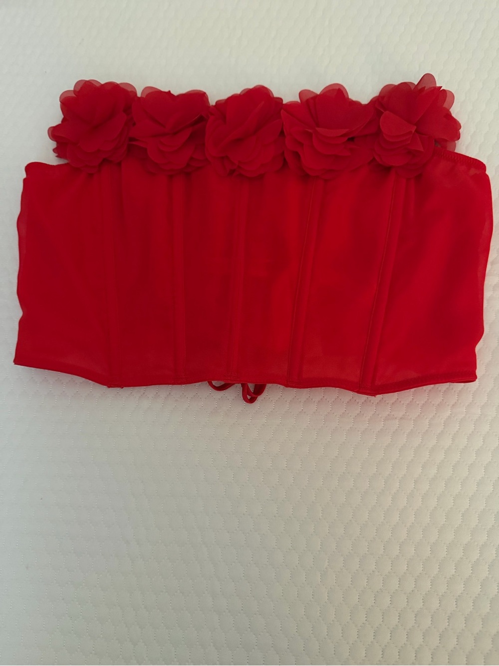 Victoria's Secret Red Lace-Up Corset Top